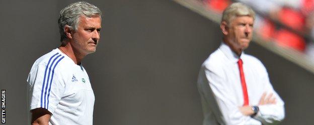 Chelsea manager Jose Mourinho and Arsenal counterpart Arsene Wenger