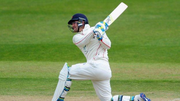 Lancashire's Liam Livingstone made a fifty on his first-class debut against Nottinghamshire last month