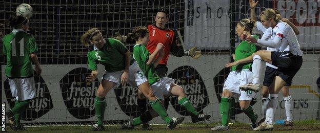 Faye White scores against Northern Ireland