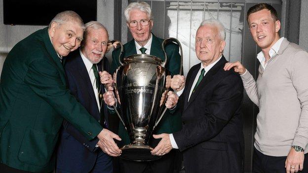 John Hughes (left) was part of Celtic's 1967 European Cup-winning squad