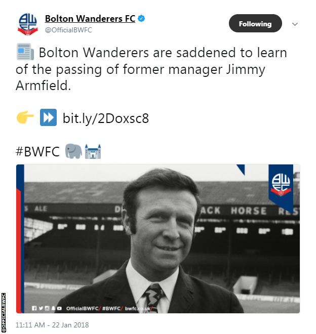 Bolton Wanderers tweet