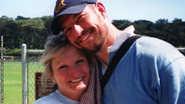 A photo of Alice Hoagland (left) and her son Mark Bingham (right)