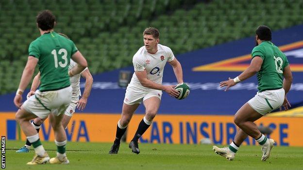 Owen Farrell playing against Ireland