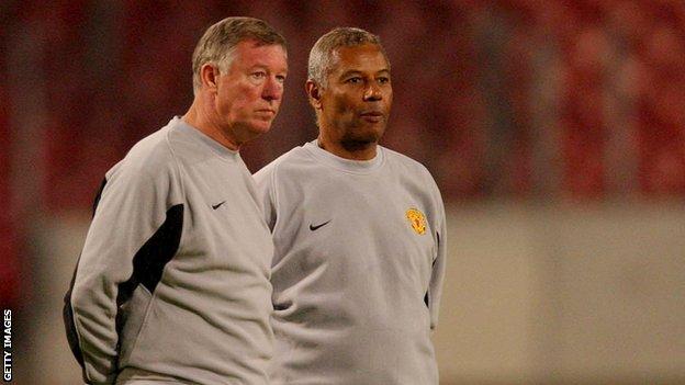 Former Manchester United Manager Sir Alex Ferguson with ex youth coach Fancisco Filho