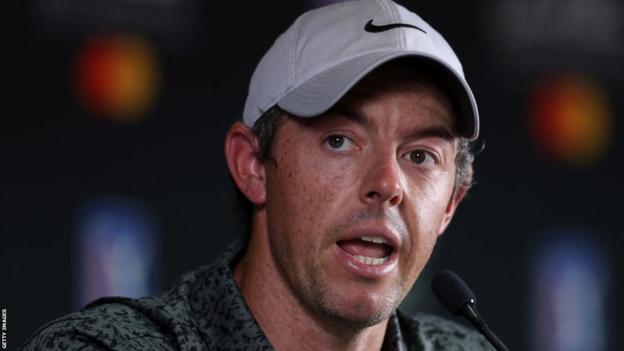 Rory McIlroy speaks to the media in a news conference before the Arnold Palmer Invitational