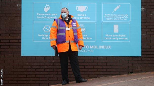 Coronavirus signage outside Molineux