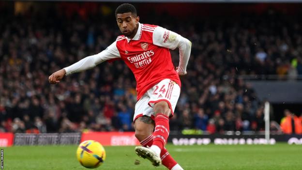 Reiss Nelson scores for Arsenal against Bournemouth