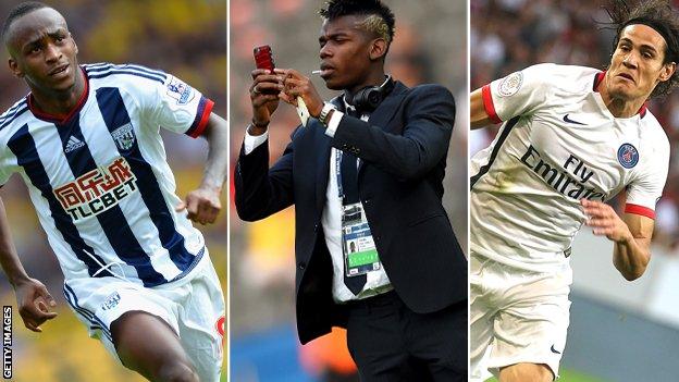 Saido Berahino, Paul Pogba and Edinson Cavani