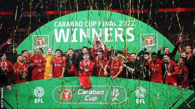 Liverpool celebrate Carabao Cup victory