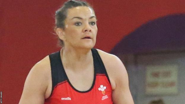 Nia Jones in action for Wales