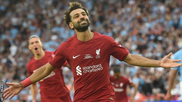 Mohamed Salah celebrates for Liverpool