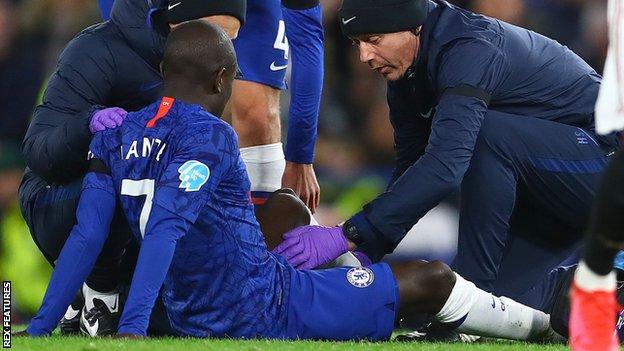 N'Golo Kante was replaced by Mason Mount early in the game against Manchester United last Monday