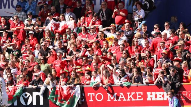 Wales' record crowd at Cardiff Arms Par