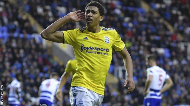 Bellingham is the Blues' youngest ever first-team player, having made his debut at 16 earlier this season