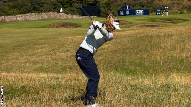 Canada's Brooke Henderson practises at Muirfield, where Anna Nordqvist of Sweden defends her Women's Open title this week