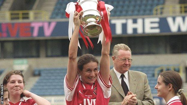 Marieanne Spacey-Cale lifts FA Cup for Arsenal