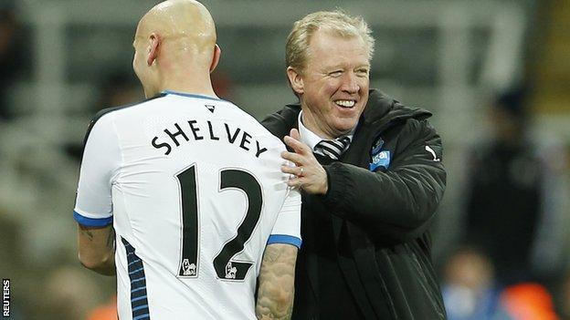 Newcastle manager Steve McClaren (right) and January signing Jonjo Shelvey