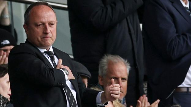 Derby owner David Clowes in the stands at Pride Park
