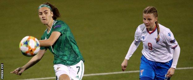 McCarron scored her first international goal against the Faroe Islands