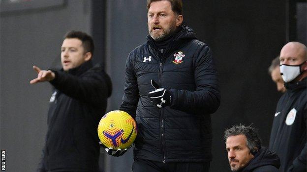 Southampton boss Hasenhuttl during his side's goalless draw at Fulham on 26 December