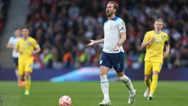 Harry Kane in action for England against Ukraine