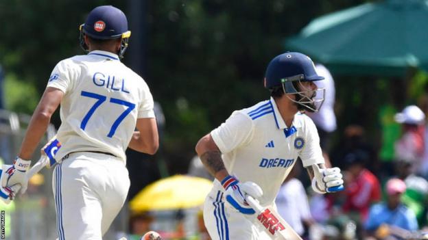 Virat Kohli and Shubman Gill take a run during the second innings of their heavy defeat to South Africa