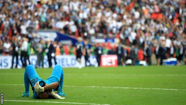Ali Al Habsi after losing the Championship play-off final while playing for Reading