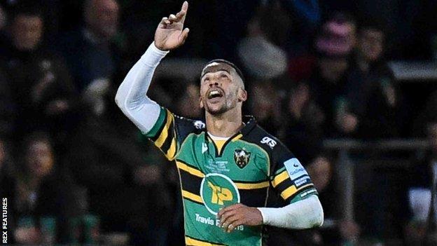 South Africa winger Courtnall Skosan scored tries number four, six and eight on his Northampton Saints debut