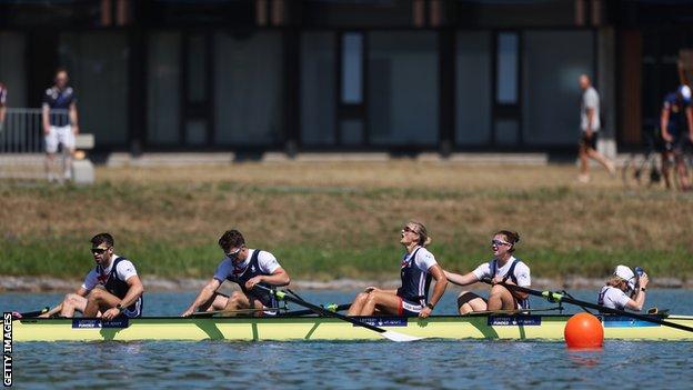 Erin Kennedy coxing Great Britain