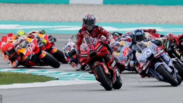 Enea Bastianini leads the Malaysian Grand Prix in the MotoGP championship