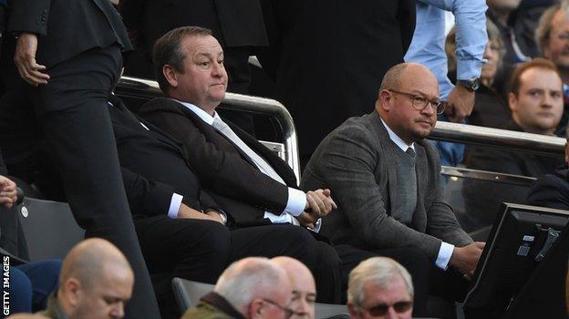 Mike Ashley in the stands at St James' Park