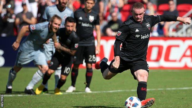 Wayne Rooney scores from the penalty spot for DC United