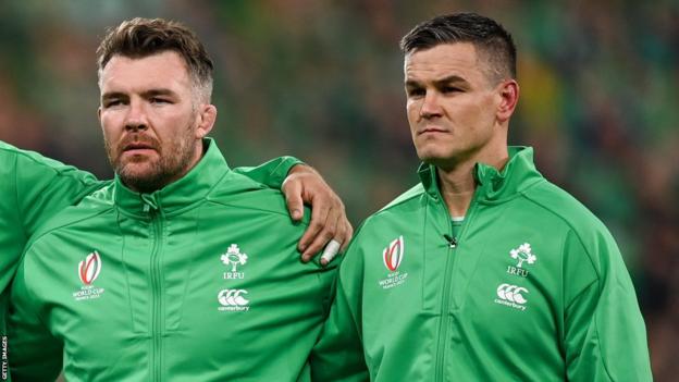 Peter O'Mahony and Johnny Sexton pictured at the World Cup