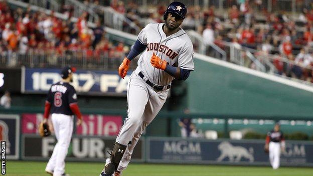 World Series: Yordan Alvarez stars as Houston Astros win - BBC Sport