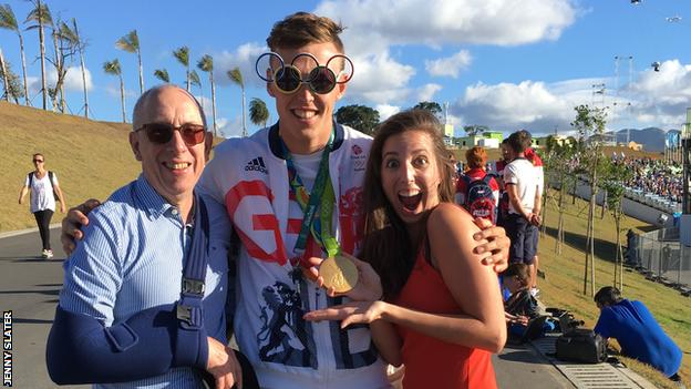 Jenny and Jeremy Slater with Joe Clarke in Rio