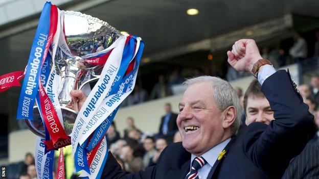 Walter Smith won the final two of his 21 trophies as Rangers manager in 2011