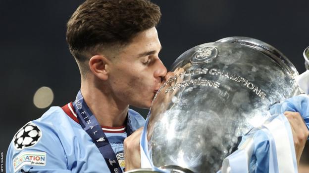 Julian Alvarez: Manchester City striker makes history with Champions League  win - BBC Sport