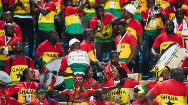 Ghana fans before the 2019 African Cup of Nations match between Ghana and Tunisia at the Ismailia Stadium in Ismailia, Egypt on July 8,2019. (Photo by Ulrik Pedersen/NurPhoto via Getty Images)