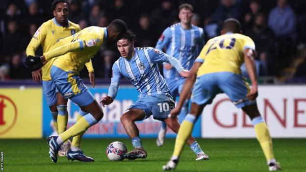 Callum O'Hare with the ball for Coventry