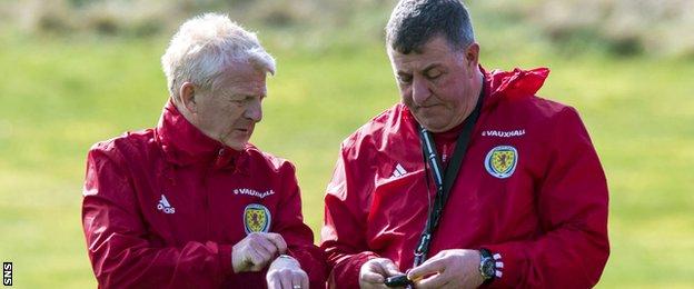 Scotland coach Gordon Strachan and assistant Mark McGhee