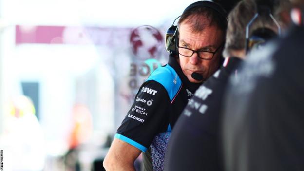 Sporting manager  Alan Permane connected  the Alpine pit wall