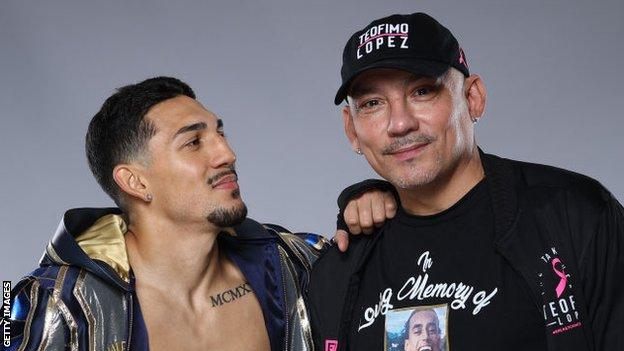 Teofimo Lopez with father and trainer Teofimo Lopez Sr