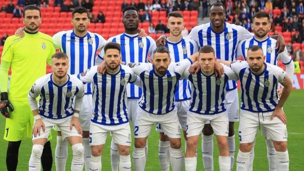 Kf Tirana team during the first round of UEFA Champions League