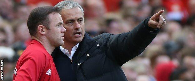 Jose Mourinho and Wayne Rooney