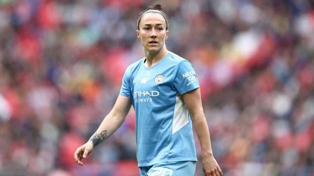 Lucy Bronze pictured during a game for Manchester City