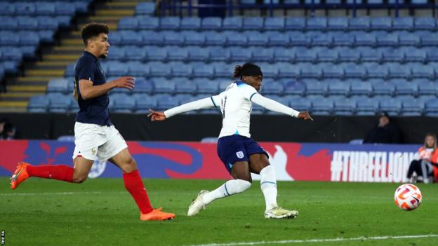 Noni Madueke scores for England U21s