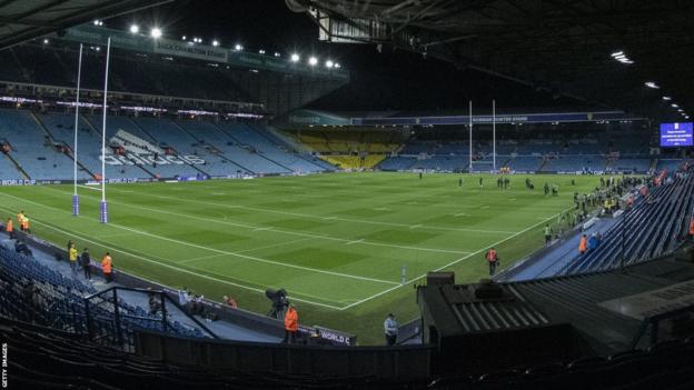 Elland Road hosting the Rugby League World Cup semi-final between Australia and New Zealand in 2022