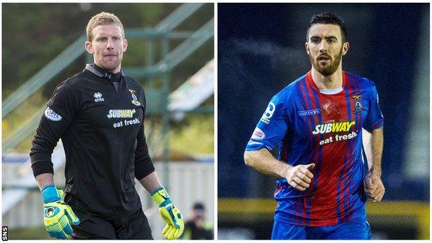 Inverness Caledonian Thistle players Ryan Esson and Ross Draper