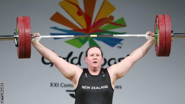 Hubbard competing in the +90kg final at the Gold Coast 2018 Commonwealth Games