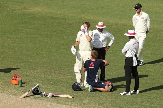 England captain Joe Root receives treatment for dehydration in Australia